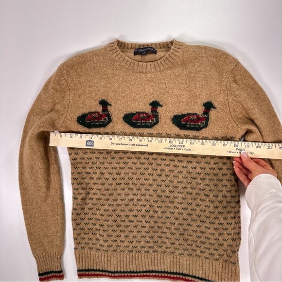 Brooks Brothers Camel Crewneck Sweater with Duck Motif - Picture 9 of 9